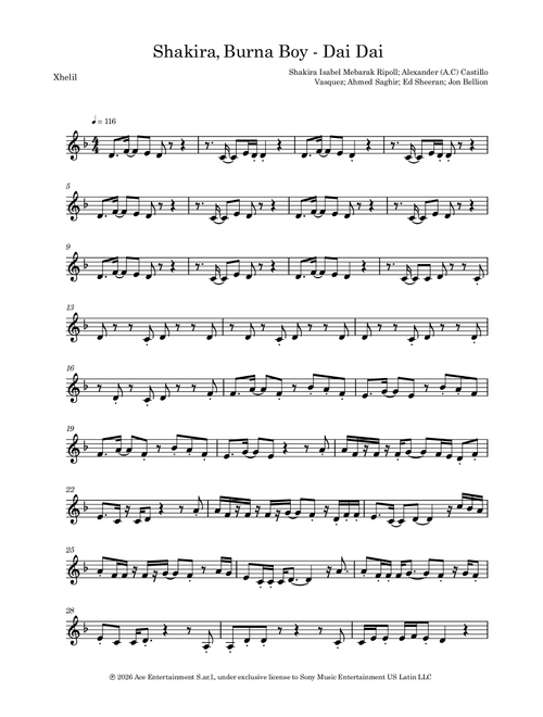 Dai Dai (Arr. Xhelil) - Shakira & Burna Boy (Violin Solo)