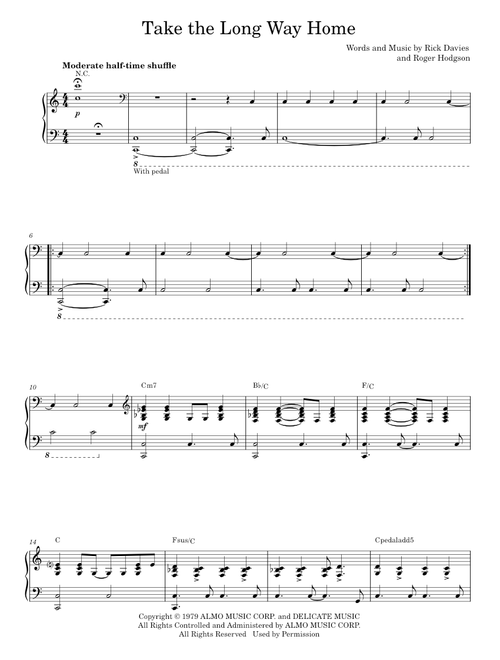 Take the long way home - Supertramp (Piano Vocal)