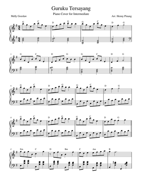 Guruku Tersayang - Piano Intermediate