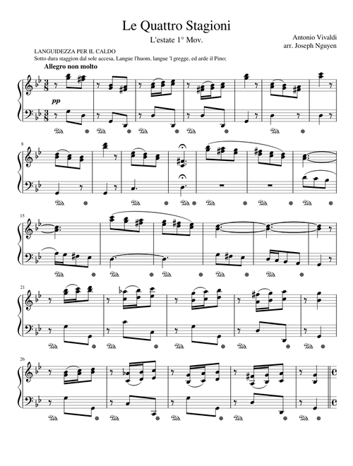 Le Quattro Stagioni; RV 315 'L'estate' ("Summer") Mvt. 1 – Antonio Vivaldi
