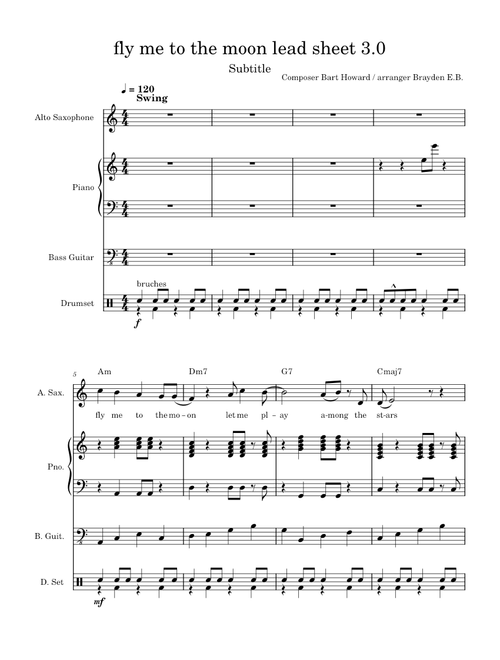 fly me to the moon lead sheet