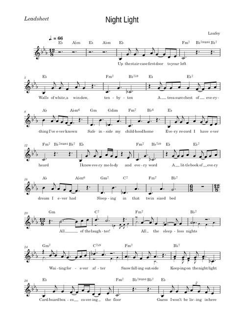 Night Light (Leadsheet) — Laufey