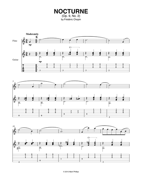 Nocturne in E-flat Major (Op. 9, No. 2) (Arr. Mark Phillips) - Frederic Chopin (Instrumental Duet)
