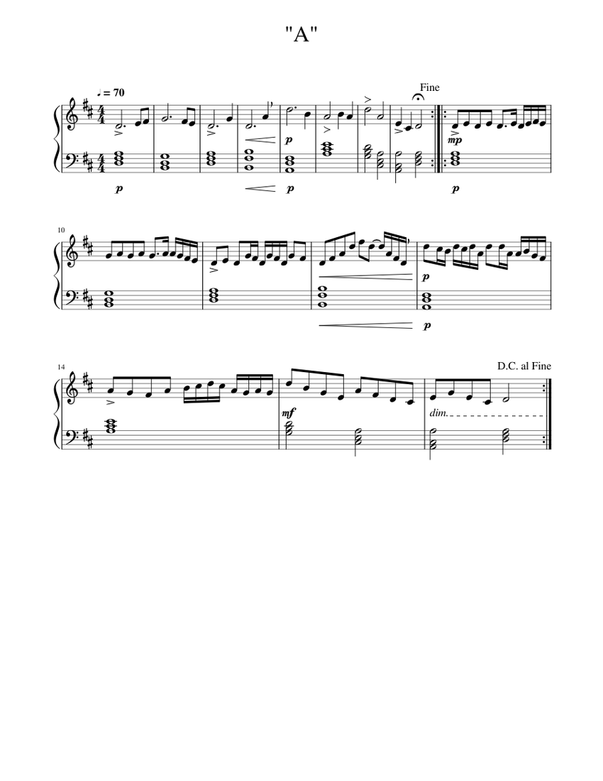 A melody Sheet music for Piano (Solo) Easy | Musescore.com