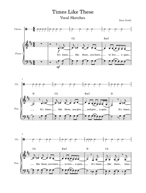 Times Like These - Foo Fighters (Chorus Vocals w Click - Ray LaMontagne)