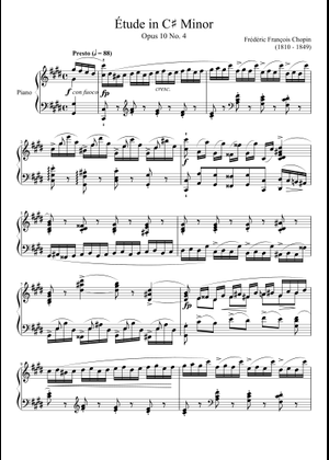 Étude Op.10 No.4 (Torrent) – Frédéric Chopin Etude Op 10 No 4 For