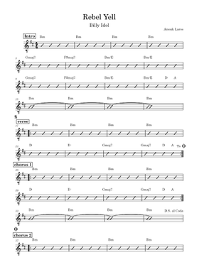 Free Rebel Yell by Billy Idol sheet music | Download PDF or print