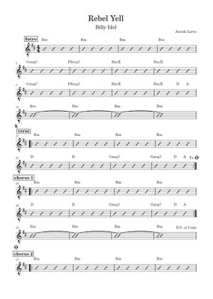 Play Official version of Rebel yell Sheet Music by Billy Idol for