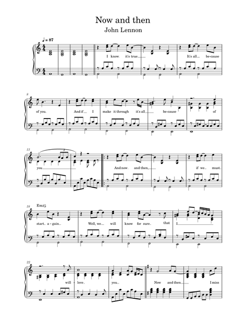 Now and then n.c.