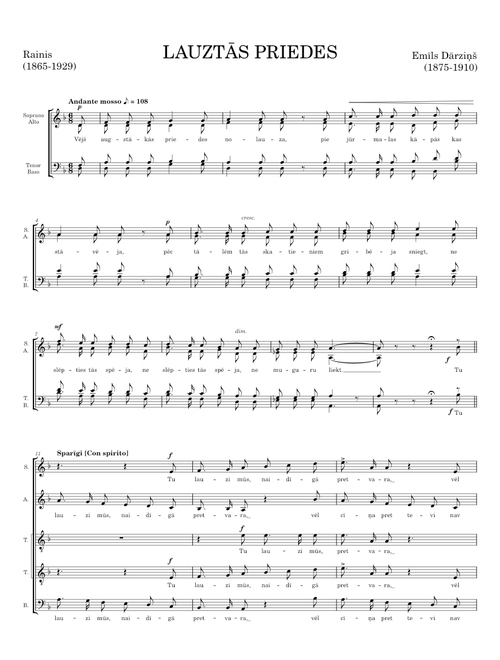 LAUZTĀS PRIEDES - Emīls Dārziņš
