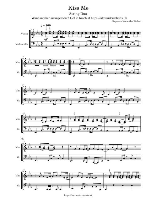 Kiss Me - String Duo