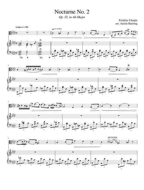 Nocturne No. 2, Op. 32, for Solo Viola