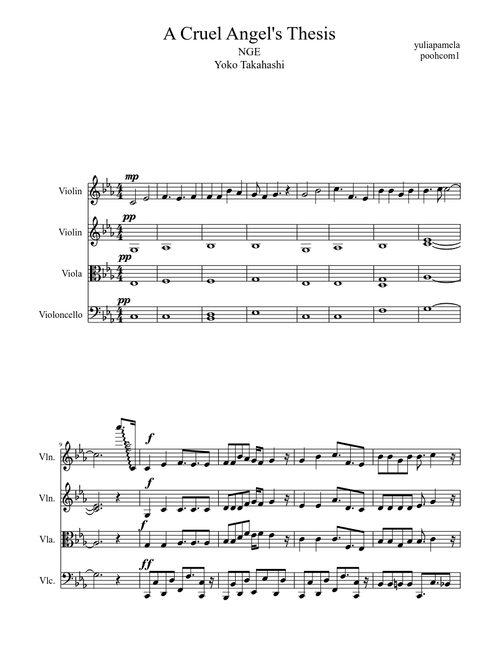 A Cruel Angel's Thesis -- Neon Genesis Evangelion (String Quartet Arrangement)