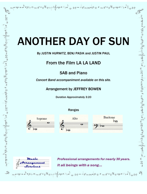 Another Day Of Sun (Arr. Jeffrey Bowen) - La La Land Cast (Choral, SAB)