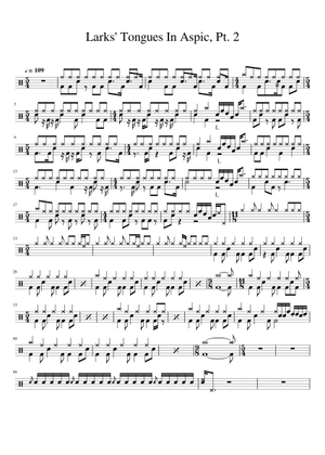 Larks' Tongues in Aspic, Part II – King Crimson Sheet Music and Tab for ...