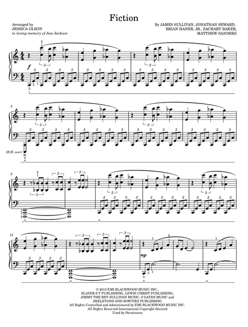 Fiction (Arr. Jessica Olson) - Avenged Sevenfold (Piano Solo)