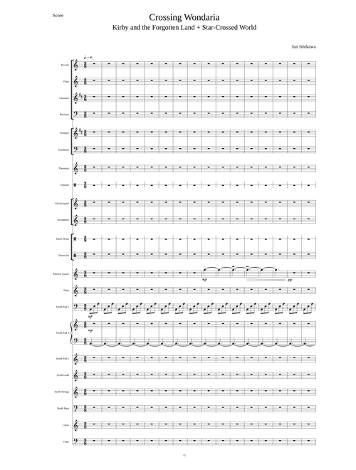 Crossing Wondaria (Kirby and the Forgotten Land + Star-Crossed World) - Transcribed Score