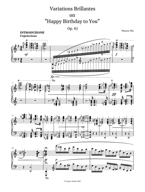 Variations Brillantes on "Happy Birthday to you" - Mason Ma