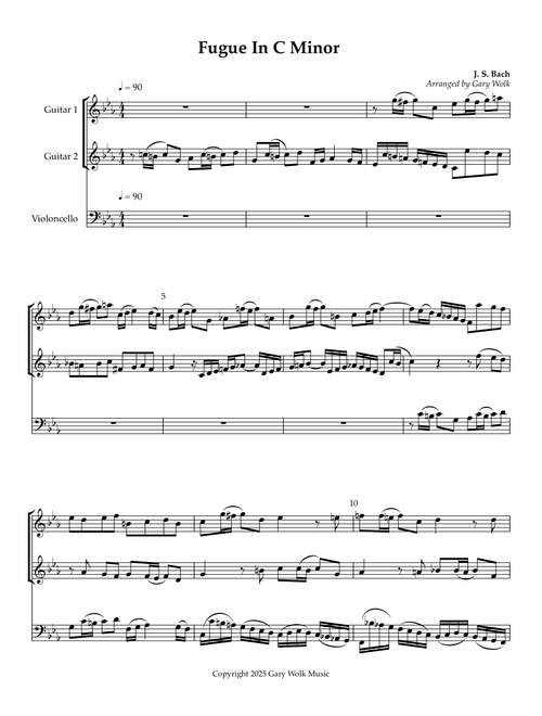 Fugue #2 in C Minor (Arr. Gary Wolk) (Small Ensemble)