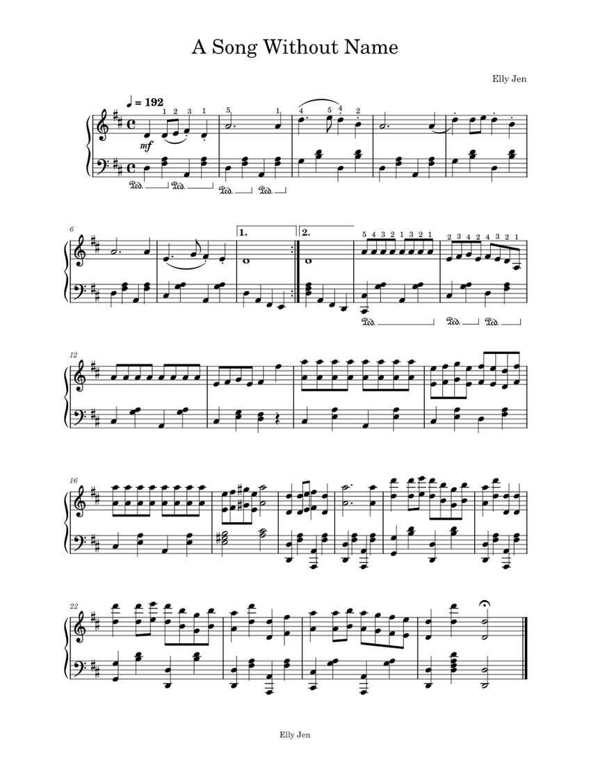 A song without name by me piano tutorial