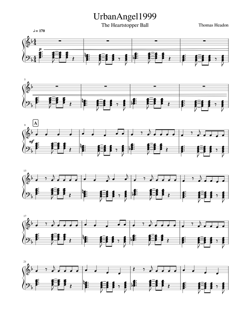 UrbanAngel1999 – Thomas Headon (from Heartstopper) Sheet music for Piano  (Solo) | Musescore.com