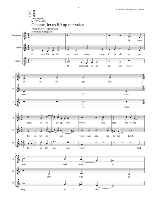 O come, let us lift up our voice - John Mundy