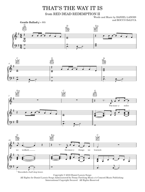 That's The Way It Is (from Red Dead Redemption 2) - Daniel Lanois (Piano-Vocal-Guitar)