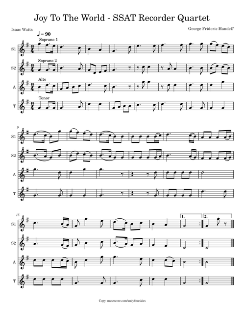Joy To The World - SSAT Recorders