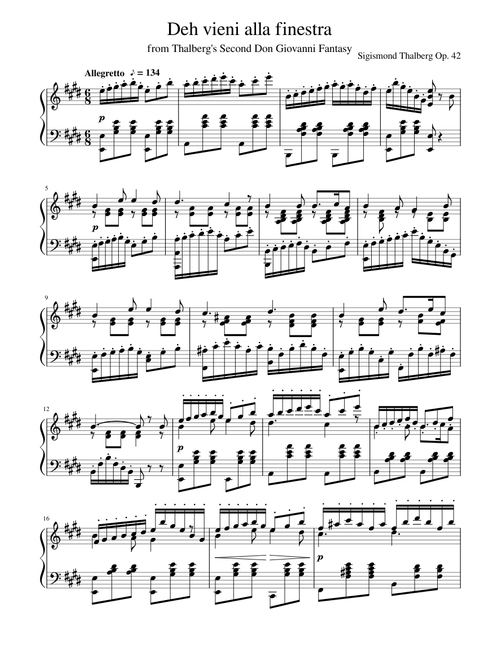 'Deh vieni alla finestra' from Thalberg's Second Don Giovanni Fantasy Op. 42