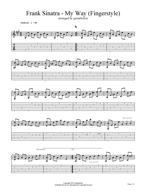 My Way (Arr. guitarholicz) - Elvis Presley (Guitar Tab)