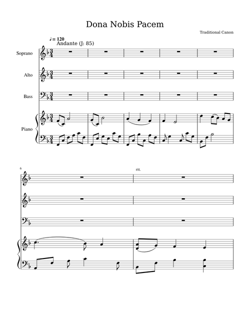 Dona Nobis Pacem SAB Piano
