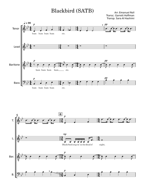 Blackbird (SATB)