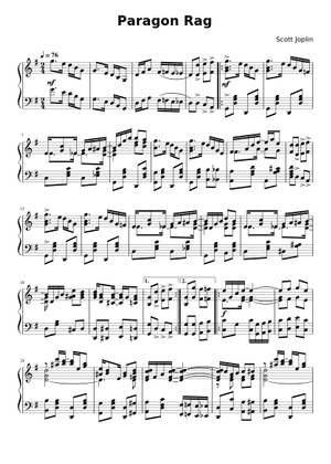 Paragon Rag by Scott Joplin (1909) Sheet Music for Piano (Solo ...