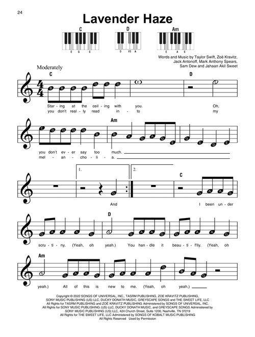 Lavender Haze - Taylor Swift (Super Easy Piano)