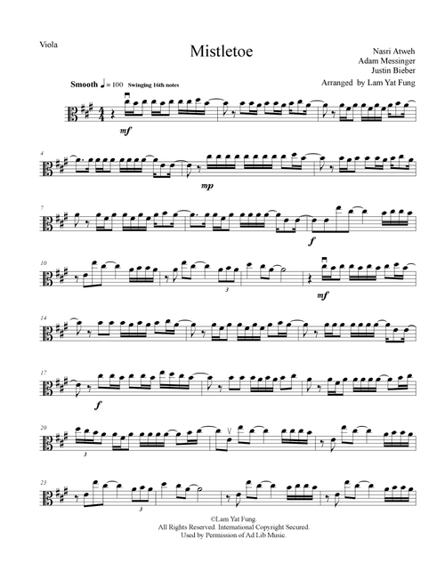 Mistletoe (Arr. Smith James) - Justin Bieber (Viola Solo)