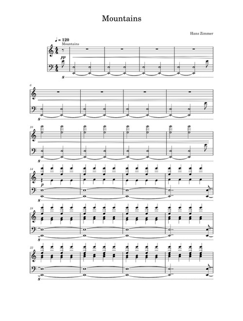 Mountains (Arr. Hans Zimmer) - Ryan Rubin, Alexander Gibson (Piano Solo)