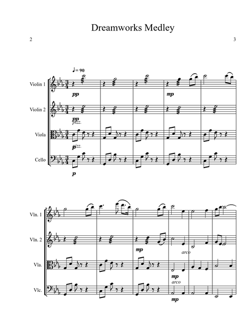 DREAMWORKS MEDLEY - String Quartet