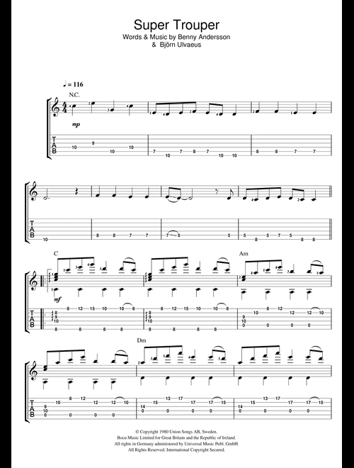 Super Trouper - ABBA (Easy Guitar)
