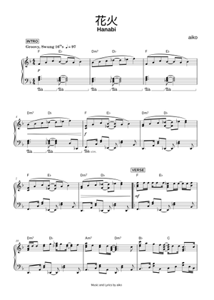 蓮華花火　Piano 花火 - aiko Sheet Music for Piano (Mixed Quintet) | MuseScore.com