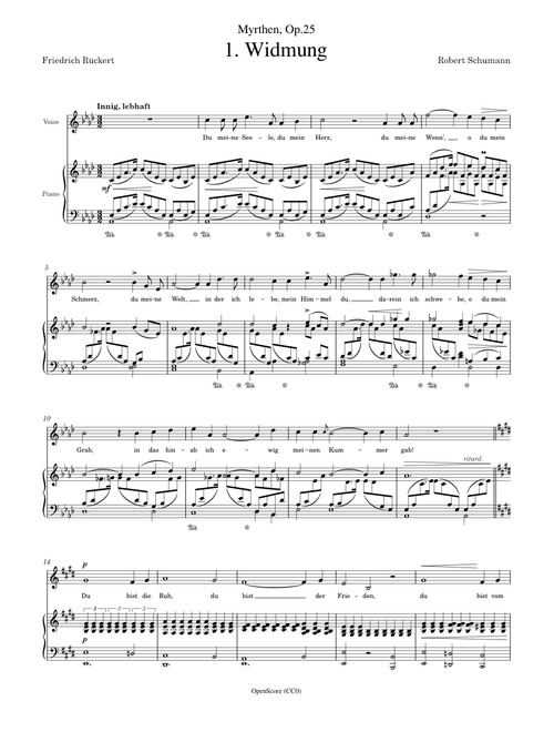 Schumann, Robert - Myrthen, Op.25 No.1 – Widmung