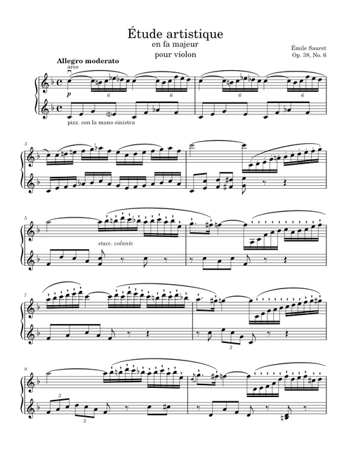 Artistic Étude No. 6 in F Major – É. Sauret, Op. 38, No. 6