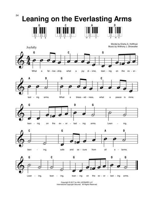 Leaning On The Everlasting Arms - Elisha A. Hoffman (Super Easy Piano)