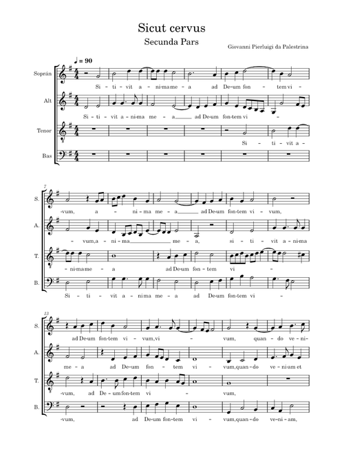 Sicut cervus-secunda pars - Palestrina