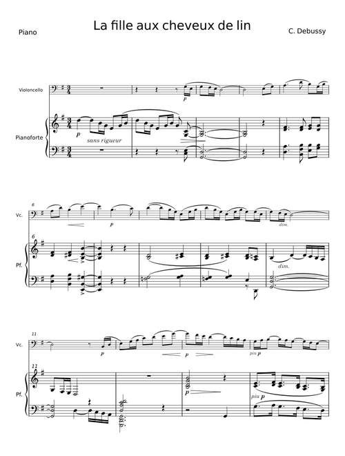 La fille aux cheveux de lin - C. Debussy