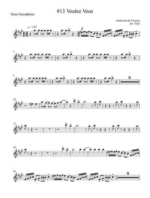 Voulez-vous (Arr. Violi) - ABBA (Tenor Sax Solo)