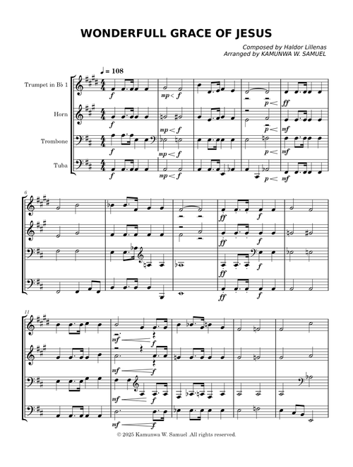 Wonderful grace of jesus – Haldor Lillenas