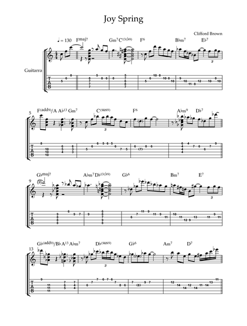 Joy Spring (Arr. Fernando Corrêa) (Guitar Tab)