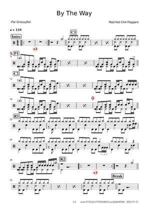 By the way - Red Hot Chili Peppers Sheet Music with Chords for By the way - Red Hot Chili Peppers Sheet Music with Chords for
