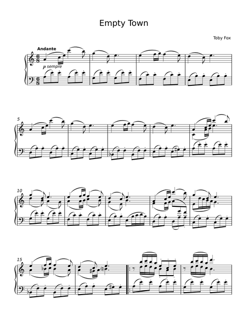 Empty town – Toby Fox (Piano)