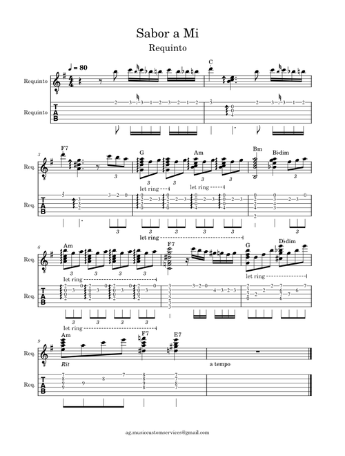 Sabor a mi – Alvaro Carrillo - Requinto